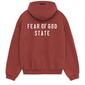 ESSENTIALS FOG FEAR OF GOD STATE LOGO HEAVY ZIP-UP CRIMSON