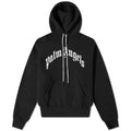 PALM ANGELS CURVED LOGO HOODIE BLACK
