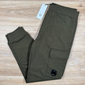 C.P. Company Diagonal Raised Fleece Lens Sweatpants in Ivy Green