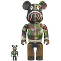 BEARBRICK X BAPE ABC CAMO SHARK 400% & 100% SET GREEN