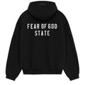 ESSENTIALS FOG FEAR OF GOD STATE LOGO HEAVY ZIP-UP BLACK