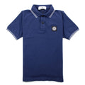 Stone Island Junior Twin Tipped Short Sleeve Polo Blue