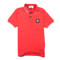 Stone Island Junior Twin Tipped Short Sleeve Polo Red