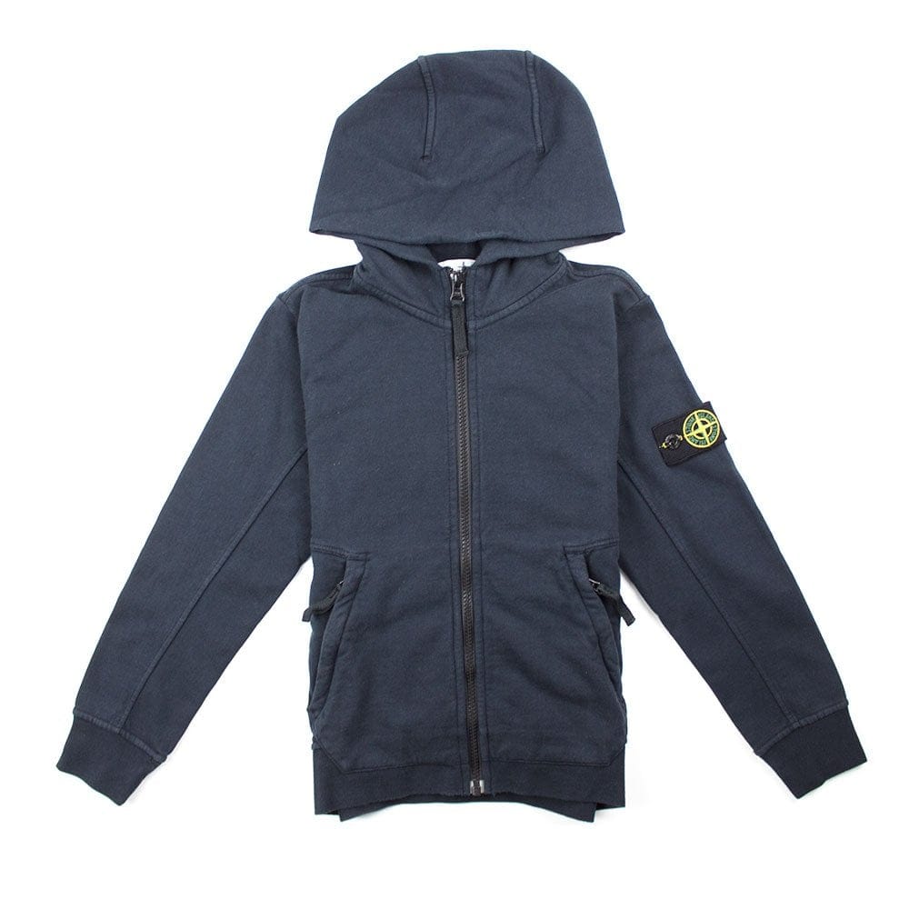 Stone Island Junior Zip Up Hoody Navy