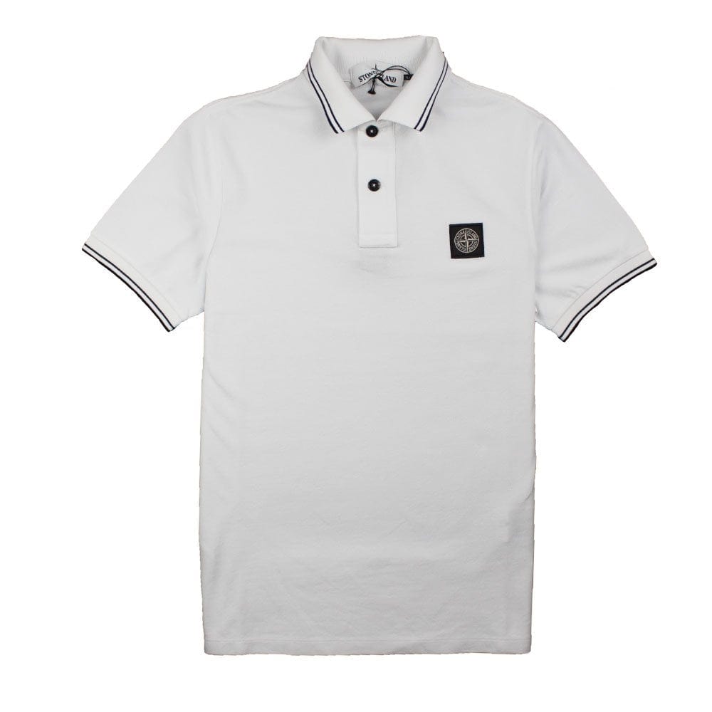 Stone Island Twin Tipped Short Sleeve Polo White/Black