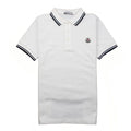 Moncler Junior Twin Tipped Short Sleeve Polo White\Navy