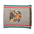 Gucci Tiger Embroidered Scarf Beige/Light Brown