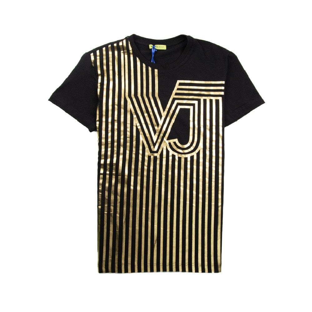 Versace Jeans VJ Line Foil Print T-Shirt Black