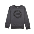 Hugo Boss Kids Sweatshirt Round Logo Dark Grey