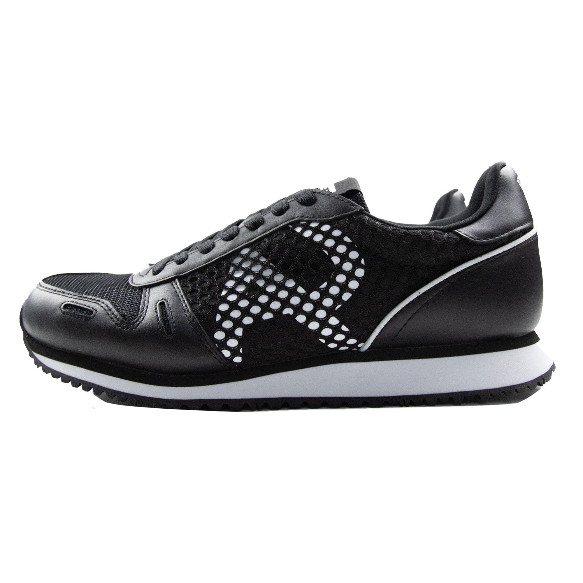 Armani Jeans Eagle Mesh Trainers Black/White