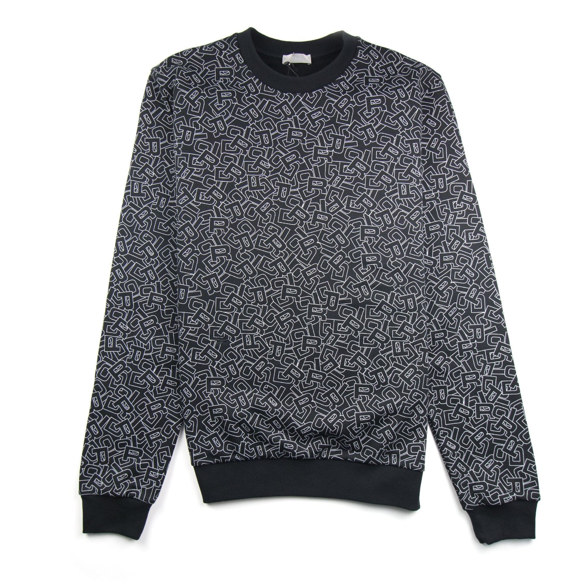 Christian Dior Letters All Over Print Sweatshirt Black