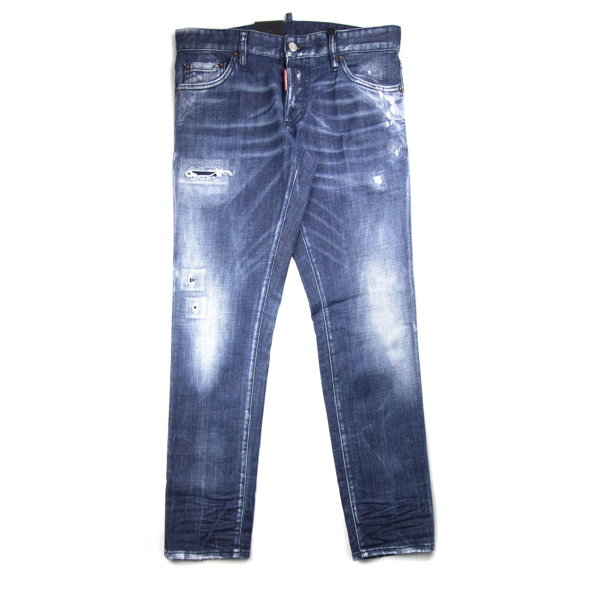 Dsquared2 Green Tape Slim Jean Distressed Denim
