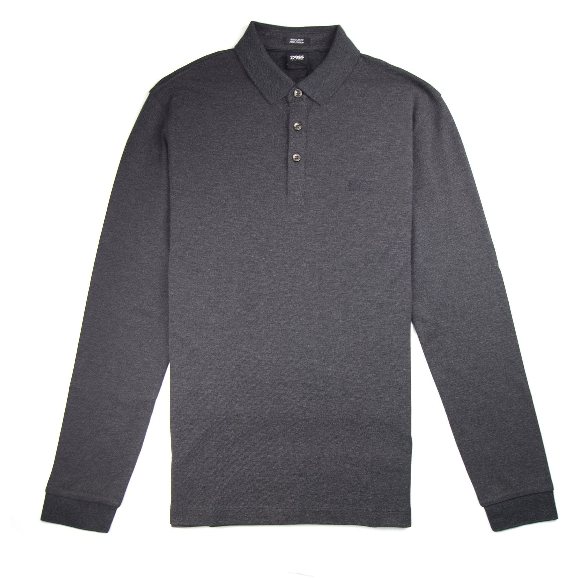 Hugo Boss Pado 10 Long Sleeve Polo Shirt Dark Grey
