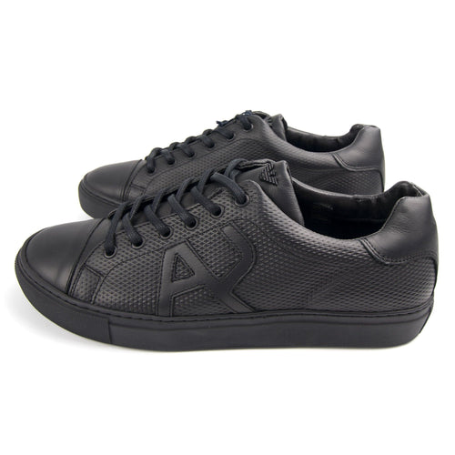 Armani Jeans Leather Low Shoe Black