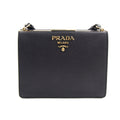 Prada Light Frame Saffiano Leather Bag Black