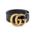 Gucci Leather Belt GG Buckle Black/Gold