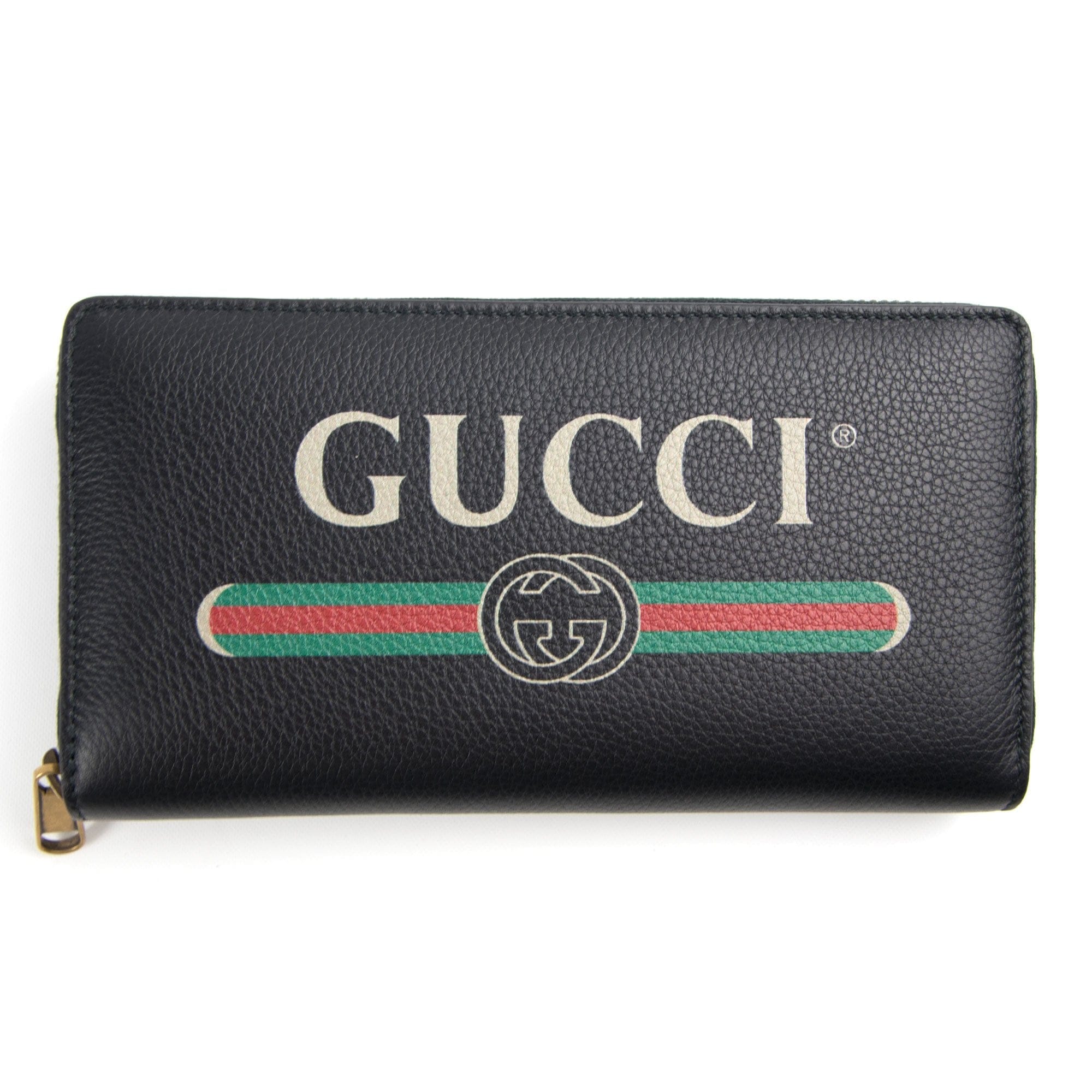 Gucci Print Zip Around Wallet Black