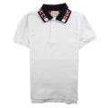 Gucci Junior Collar Logo Polo Shirt White