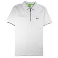 Hugo Boss Philix Zip Up Short Sleeve Polo White