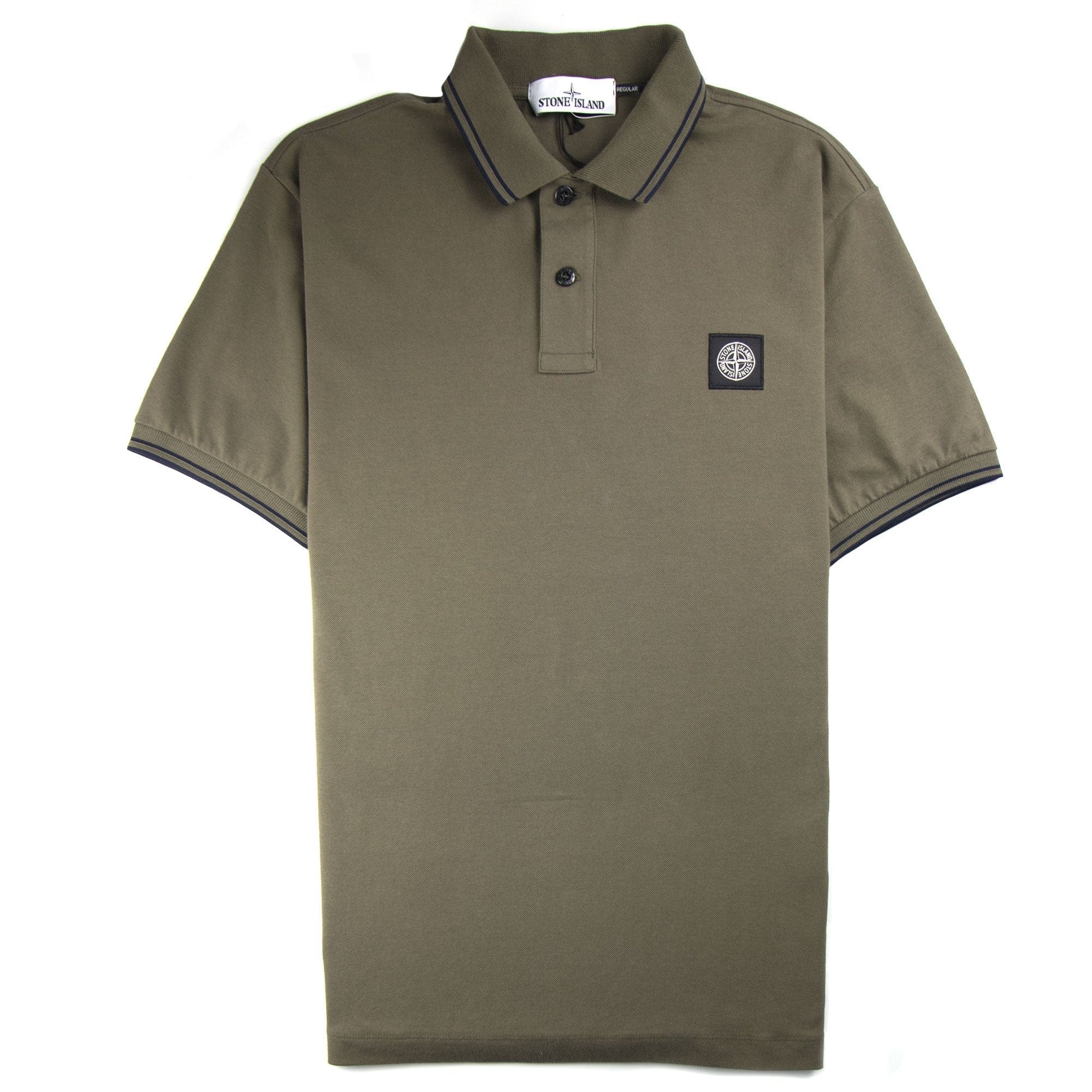 Stone Island Twin Tipped Short Sleeve Polo Shirt 'Regular Fit' Khaki