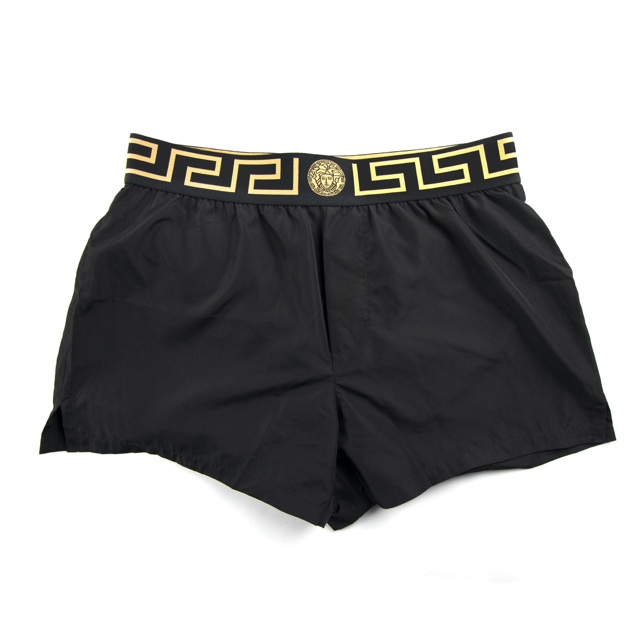 Versace Medusa Waistband Swim Shorts Black