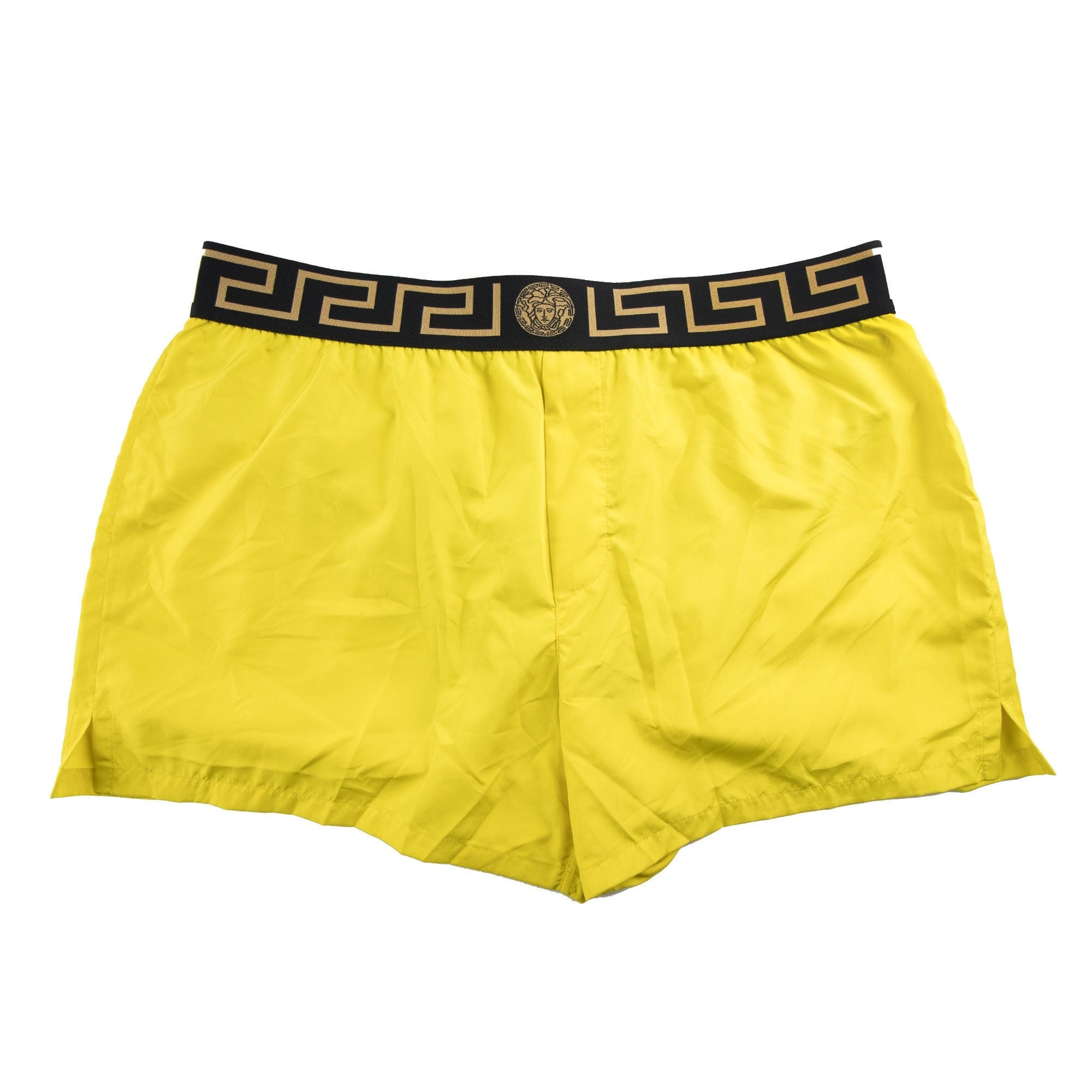 Versace Medusa Waistband Swim Shorts Yellow