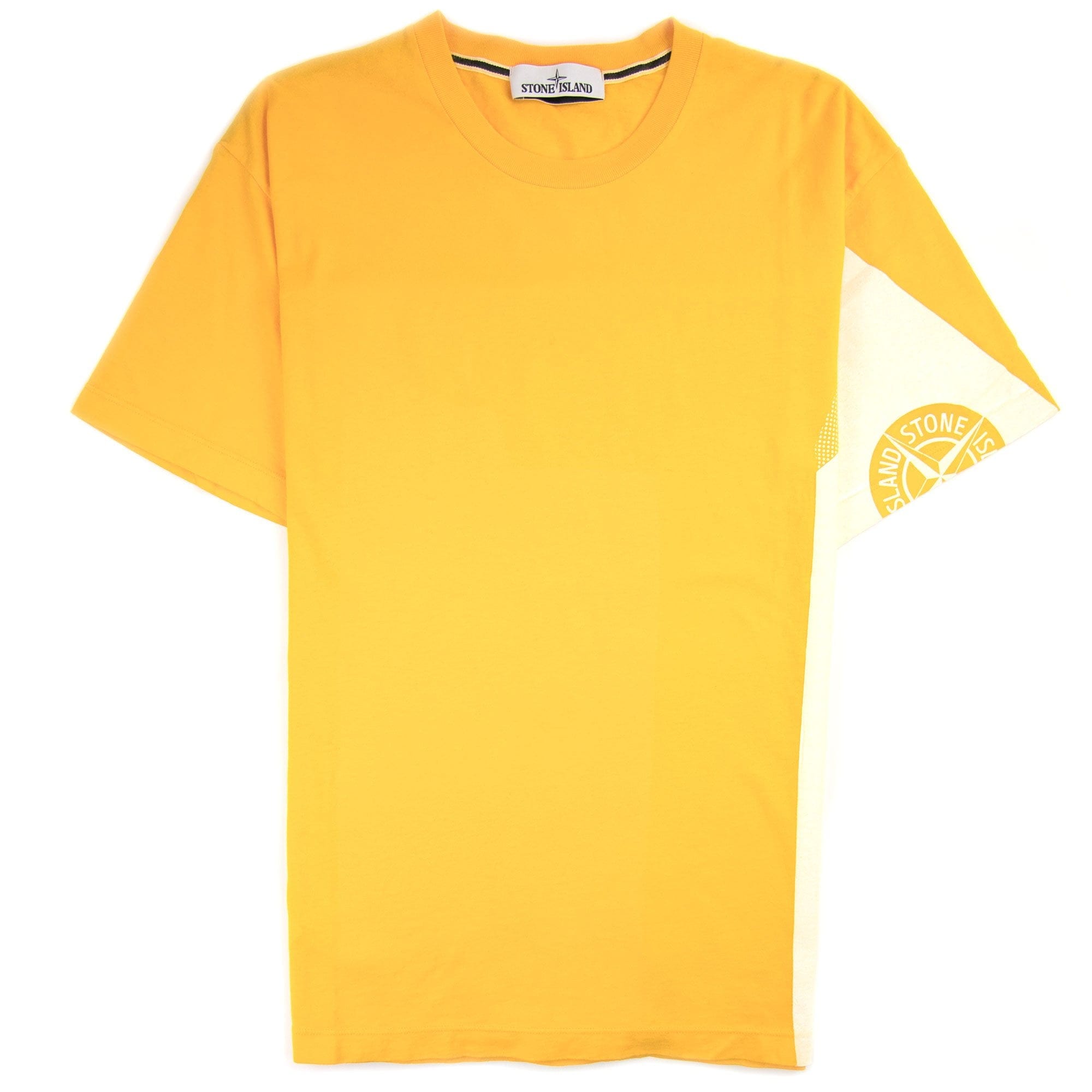 Stone Island Arm And Back Compass Logo T-Shirt Yellow