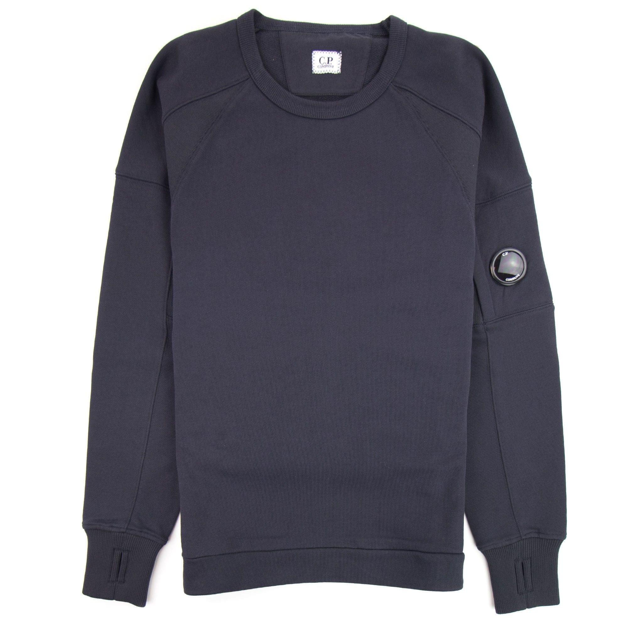 CP Company Diagonal Fleece Lens Sweatshirt w/ Waist String Navy