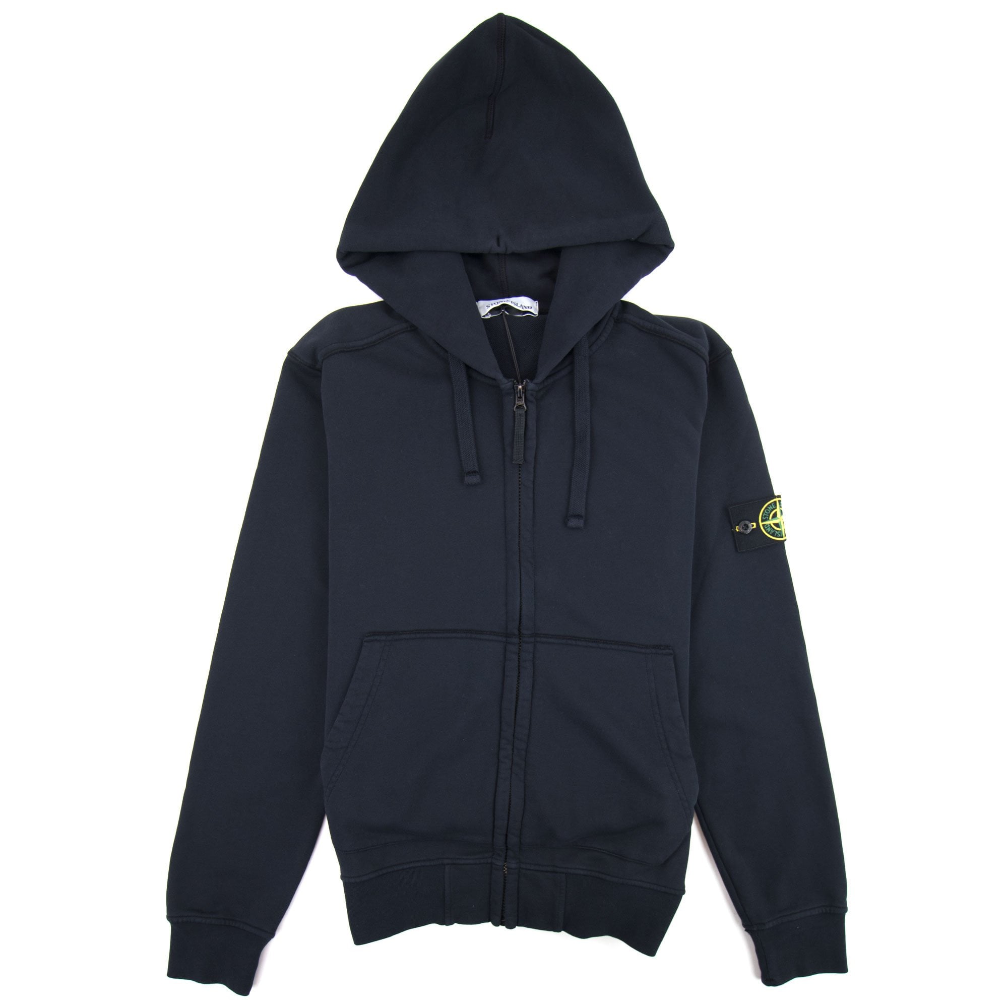 Stone Island Zip Up Hooded Sweatshirt Navy V0020