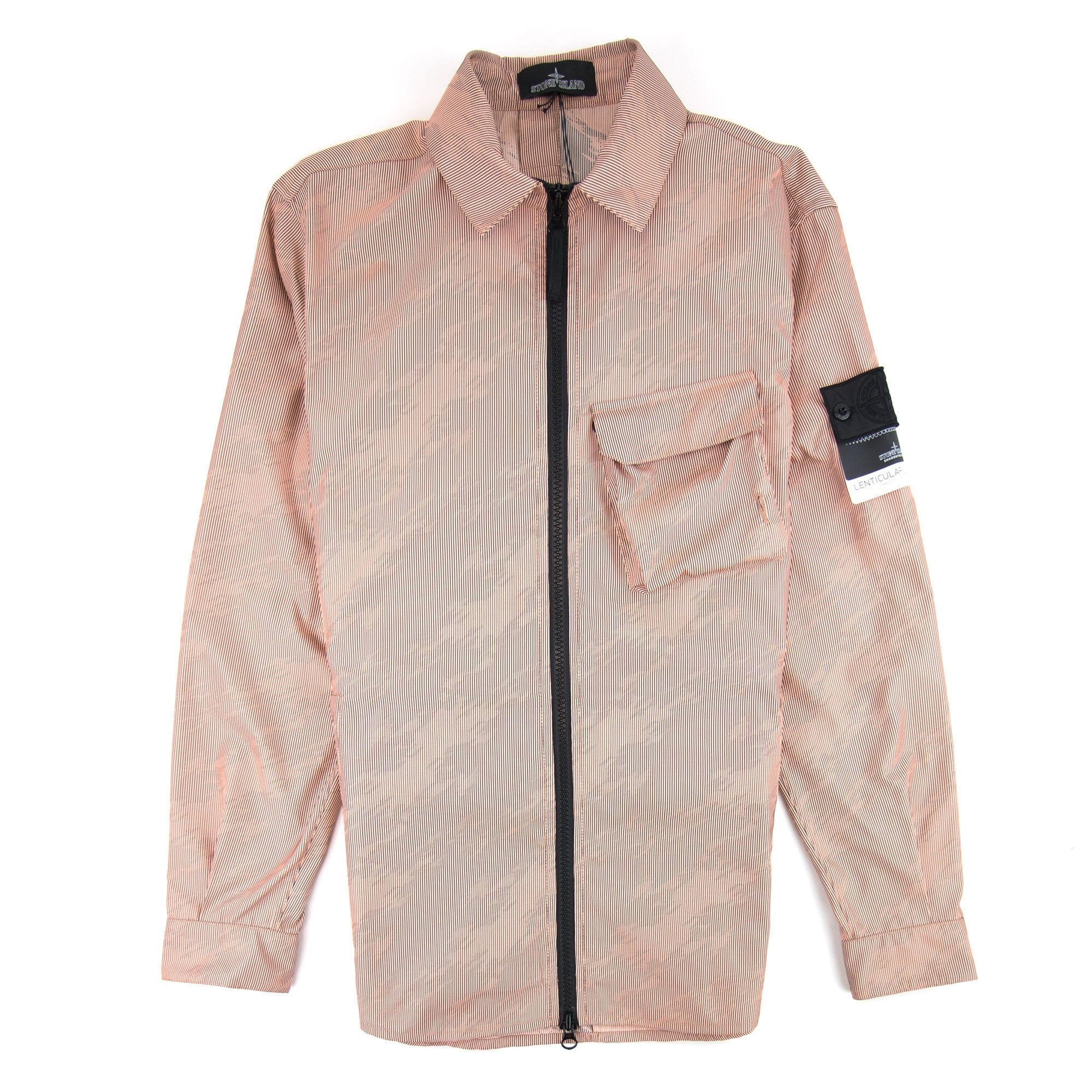 Stone Island Shadow Project Lenticular Zip-up Overshirt Jacket Peach V0083