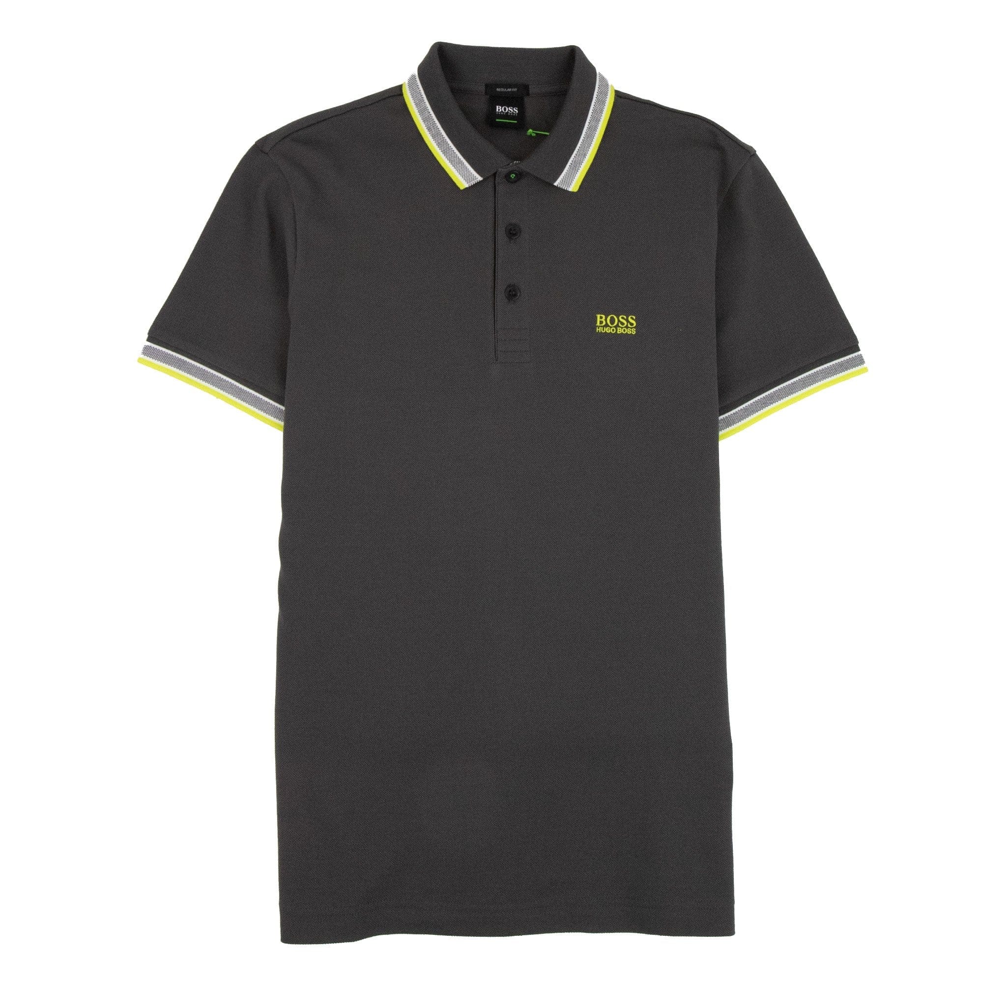 Hugo Boss Paddy Short Sleeve Polo Shirt Grey/Lime Green