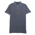 Armani Jeans Eagle Logo Garment Dyed Polo Shirt Dark Grey