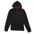 Armani Jeans Fleece Leather Logo Hoody Dark Grey