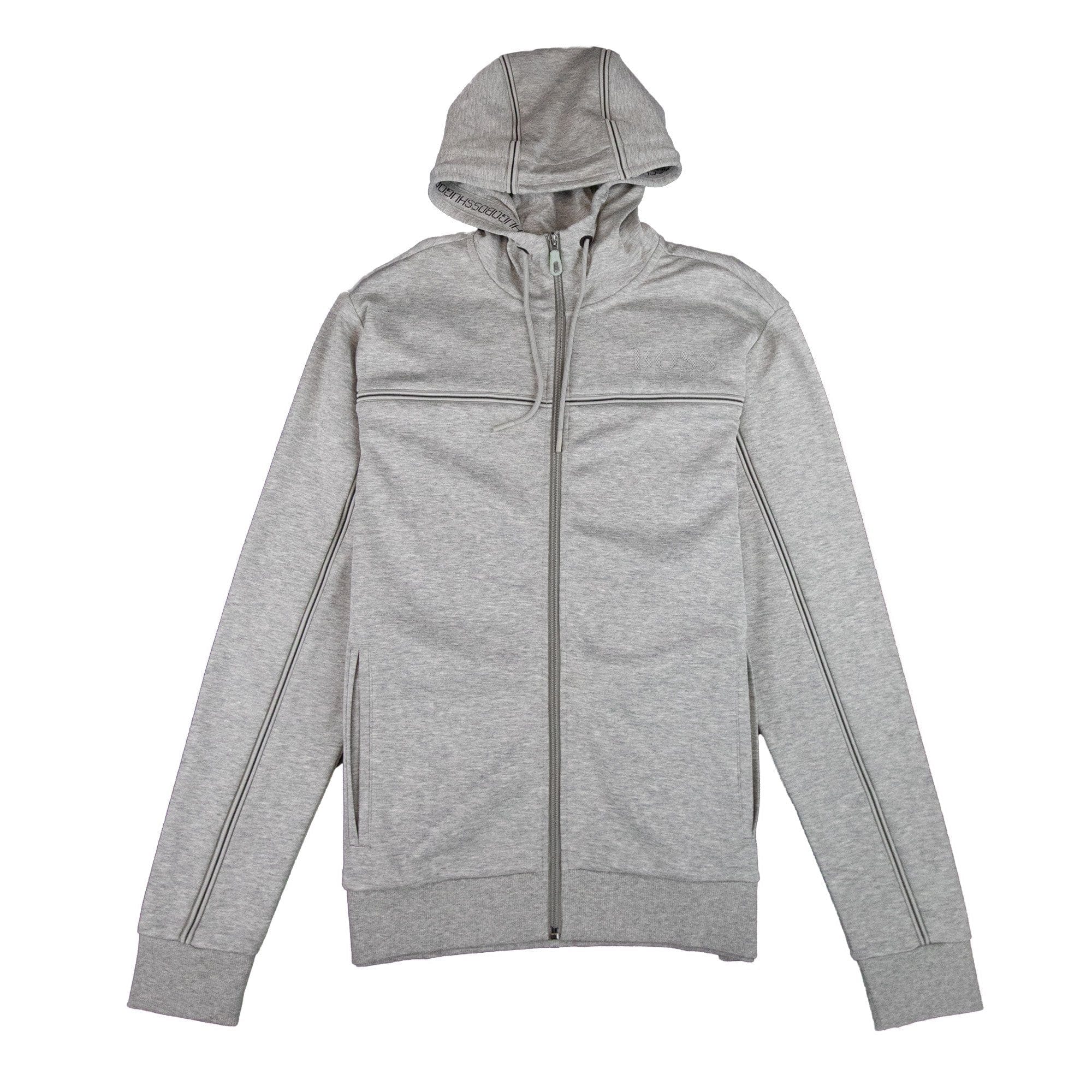 Hugo Boss Saggy Stripe Zip Up Hoody Grey