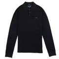 Armani Jeans AJ Eagle Logo Long Sleeve Polo Shirt Black