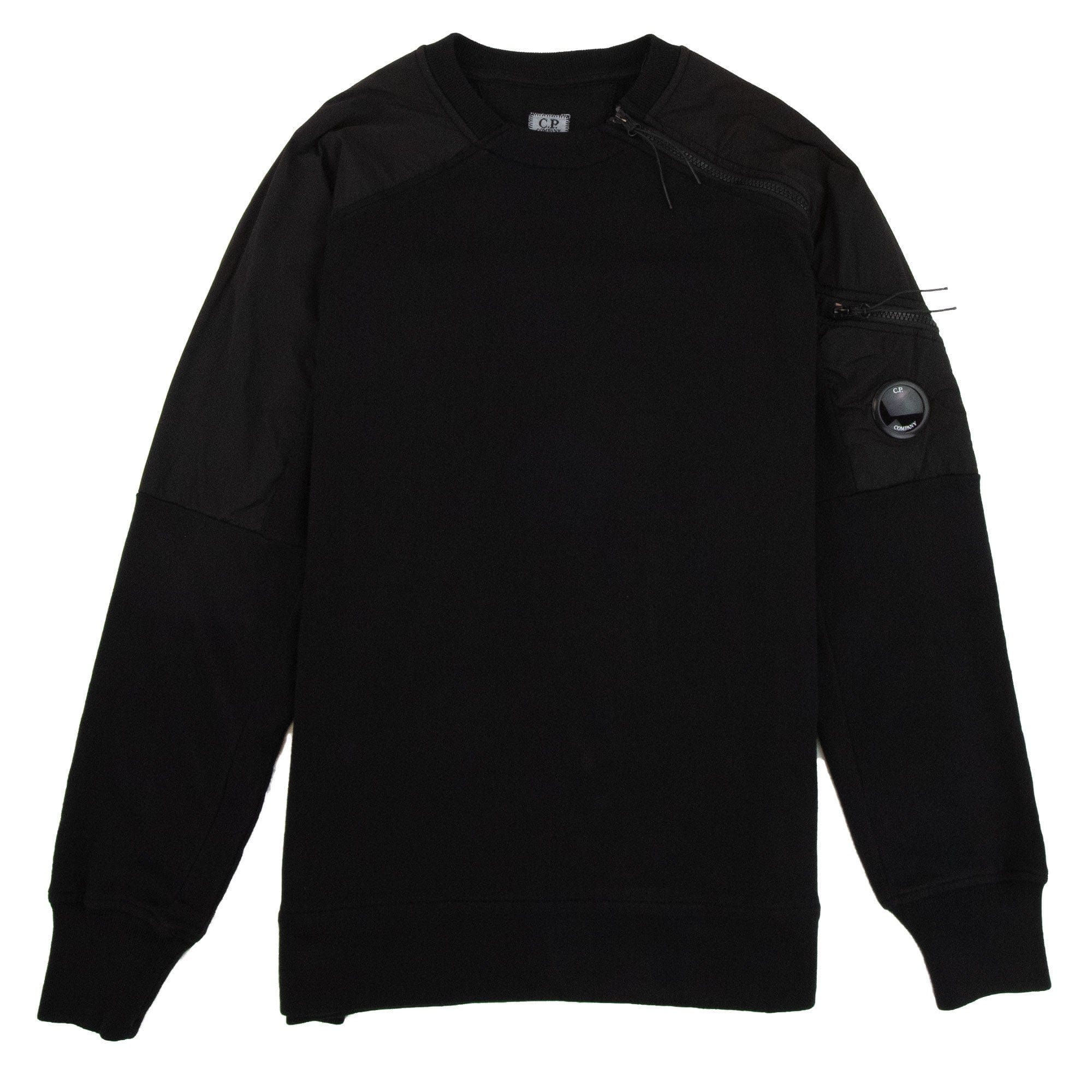 CP Company Nylon Mix Arm Lens Zip Sweatshirt Black 999