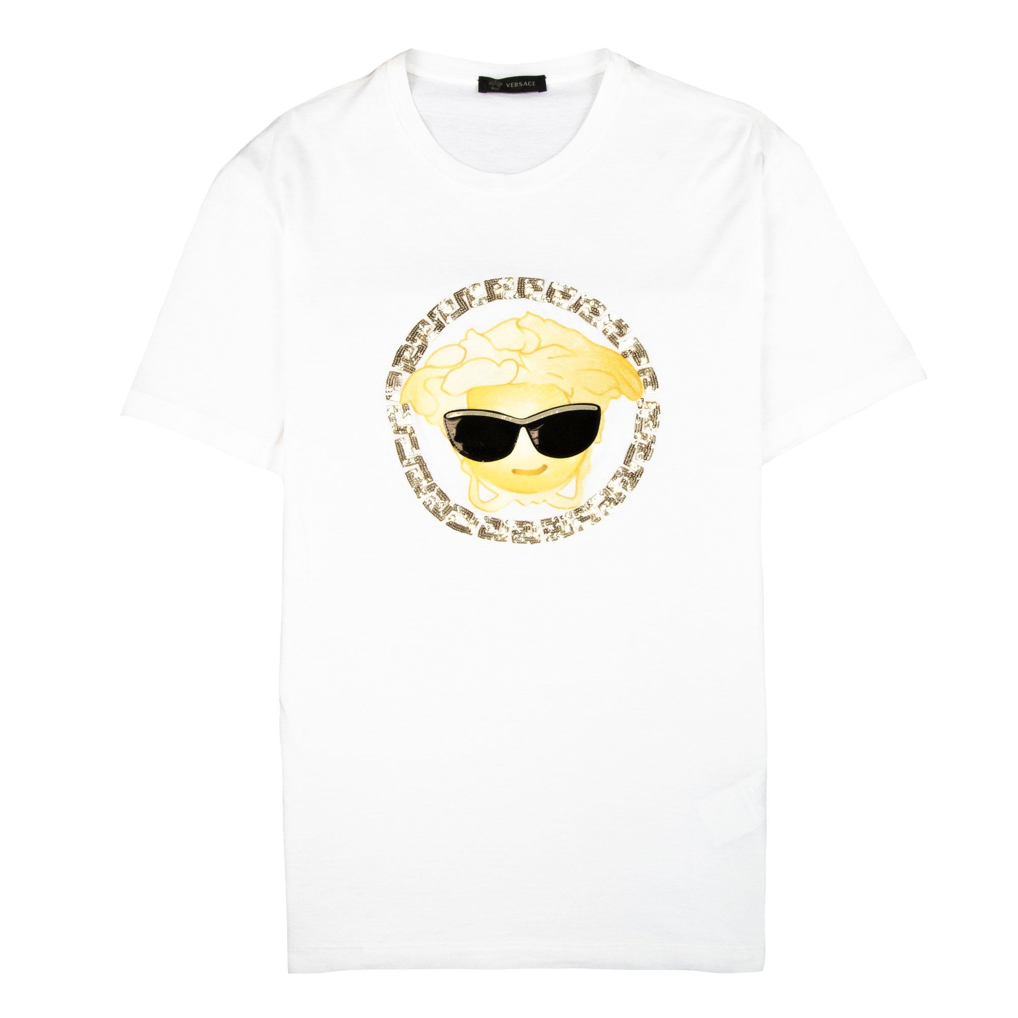 Versace Medusa Sun Glasses T-Shirt White