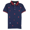 Gucci Junior Bees And Stars Polo Shirt Navy 4585