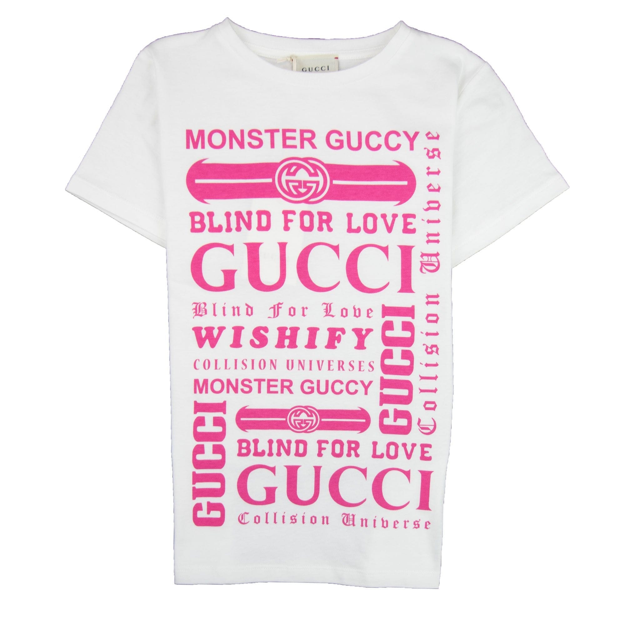 Gucci Junior Logomania Print T-shirt Cream/Pink 9473