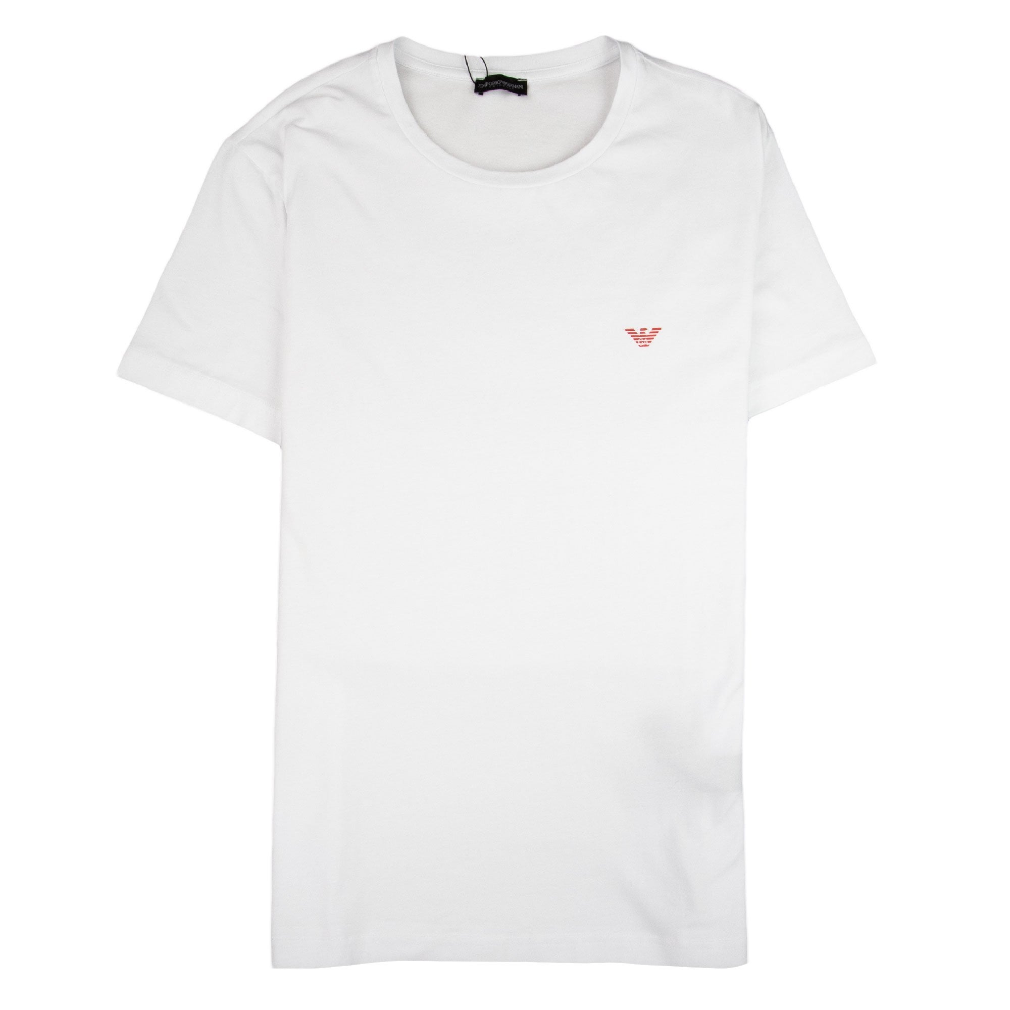 Emporio Armani Chest Logo Side Straight T-Shirt White/Red 00010