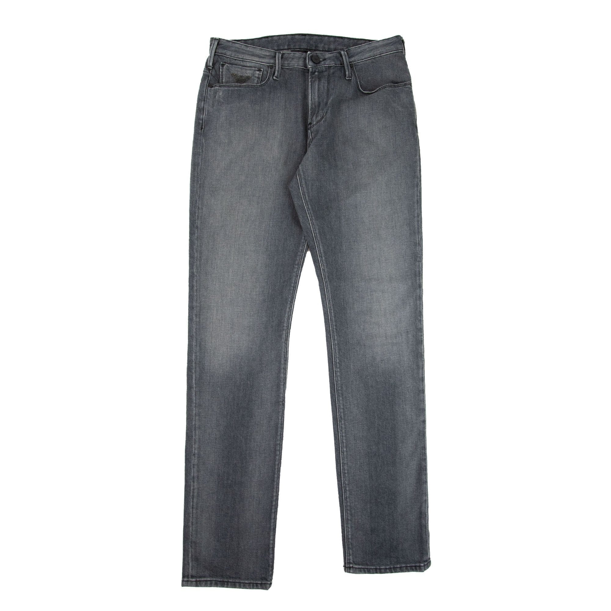 Emporio Armani Stud Logo 5 Pocket Pants Denim Nero 0005
