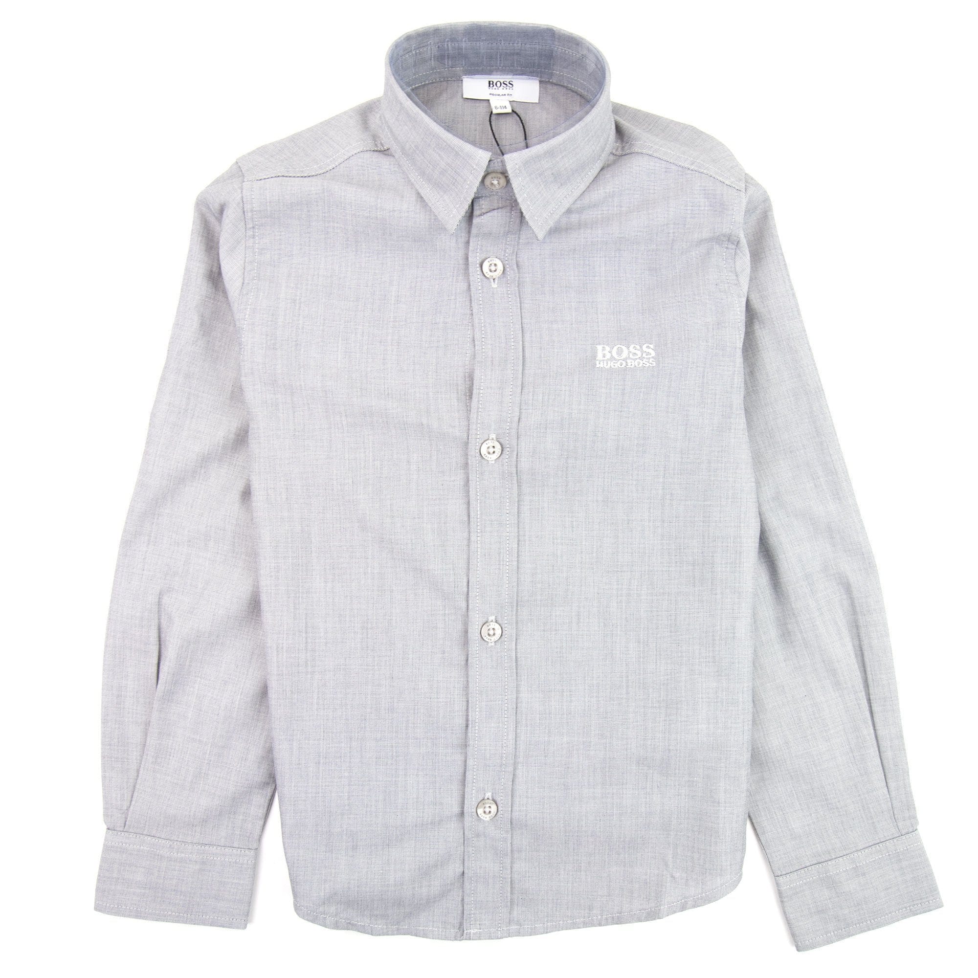 Hugo Boss Kids Long Sleeve Shirt Grey