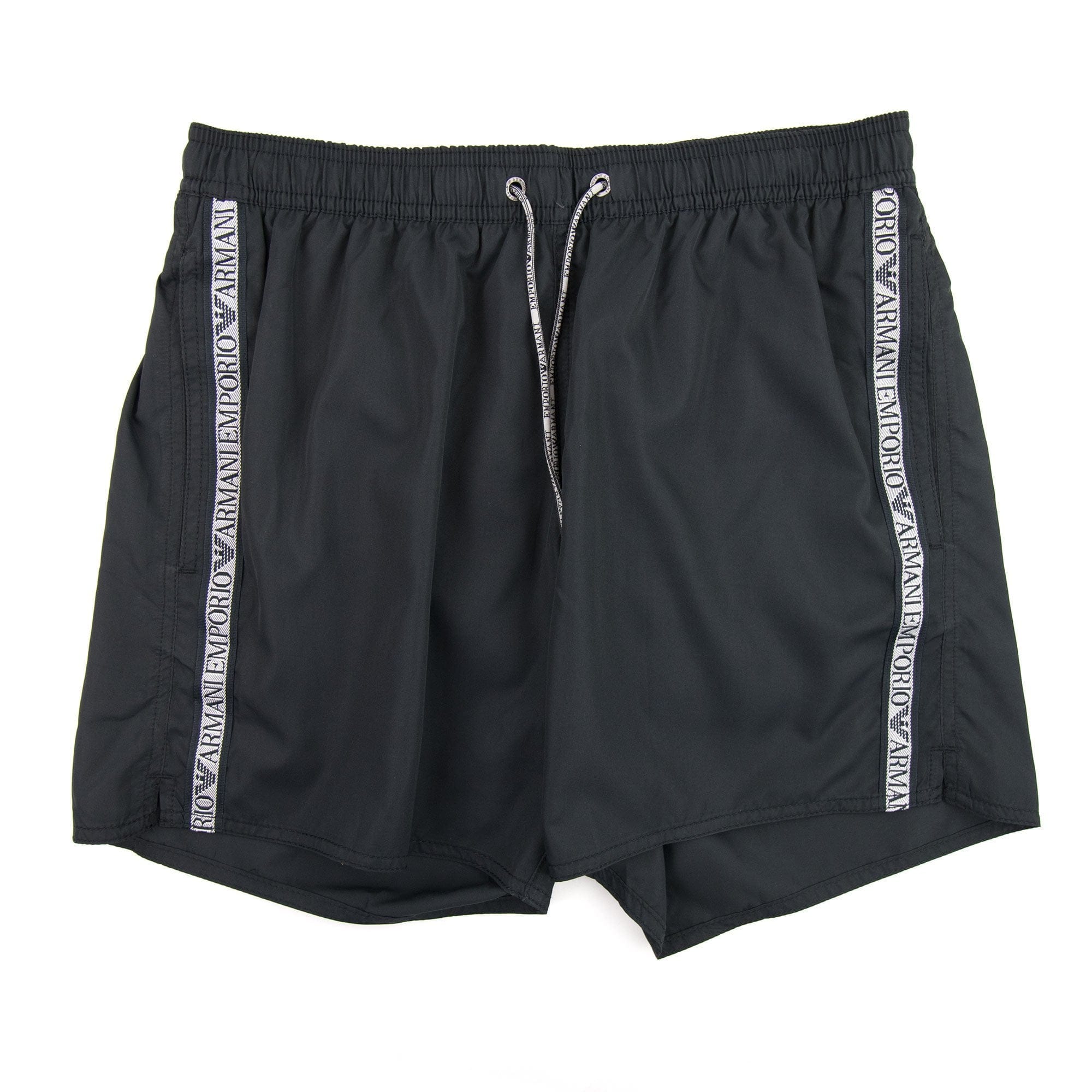 Emporio Armani Silver Side Logo Swim Shorts Black 00020