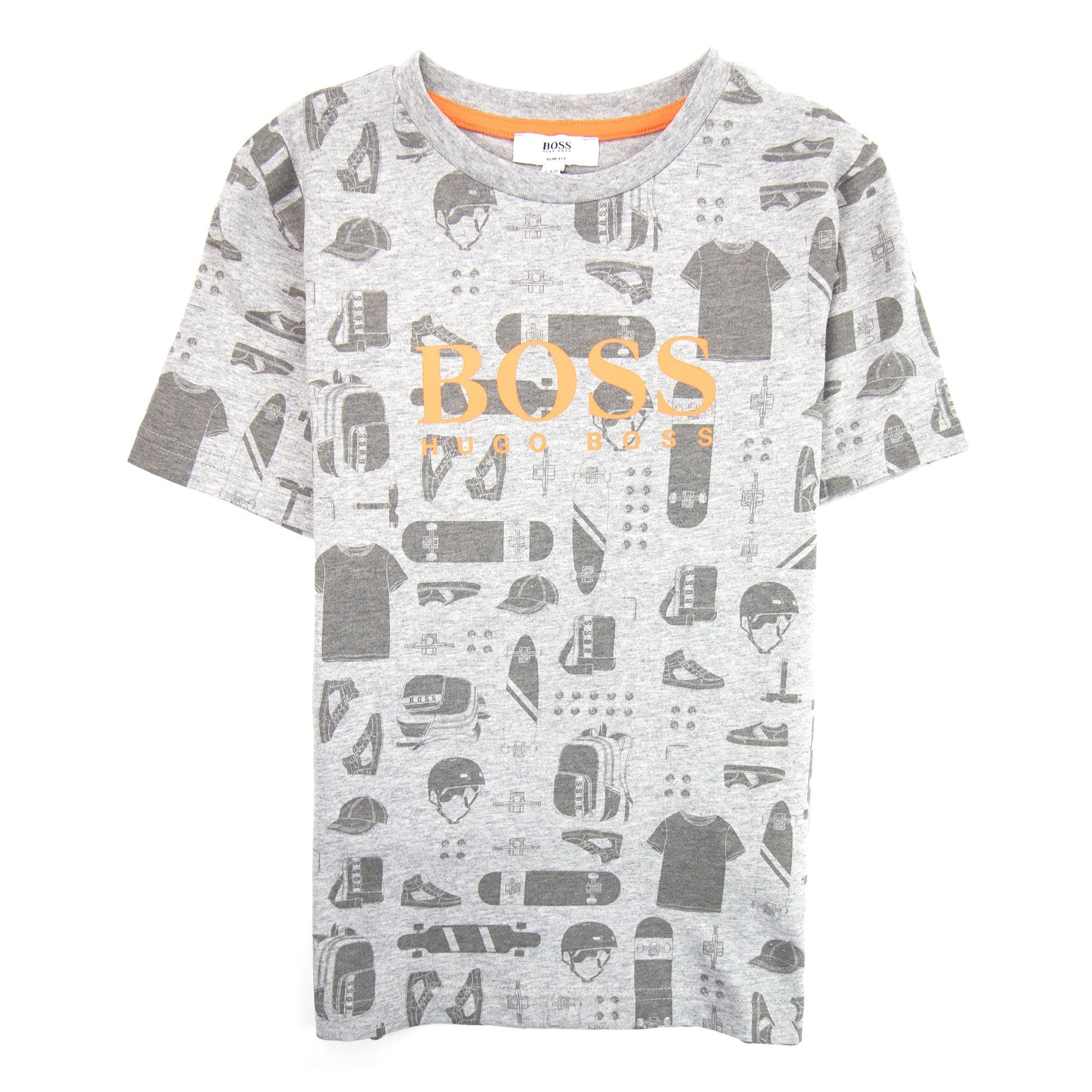 Hugo Boss Kids Skater Logo T-shirt Grey Marl