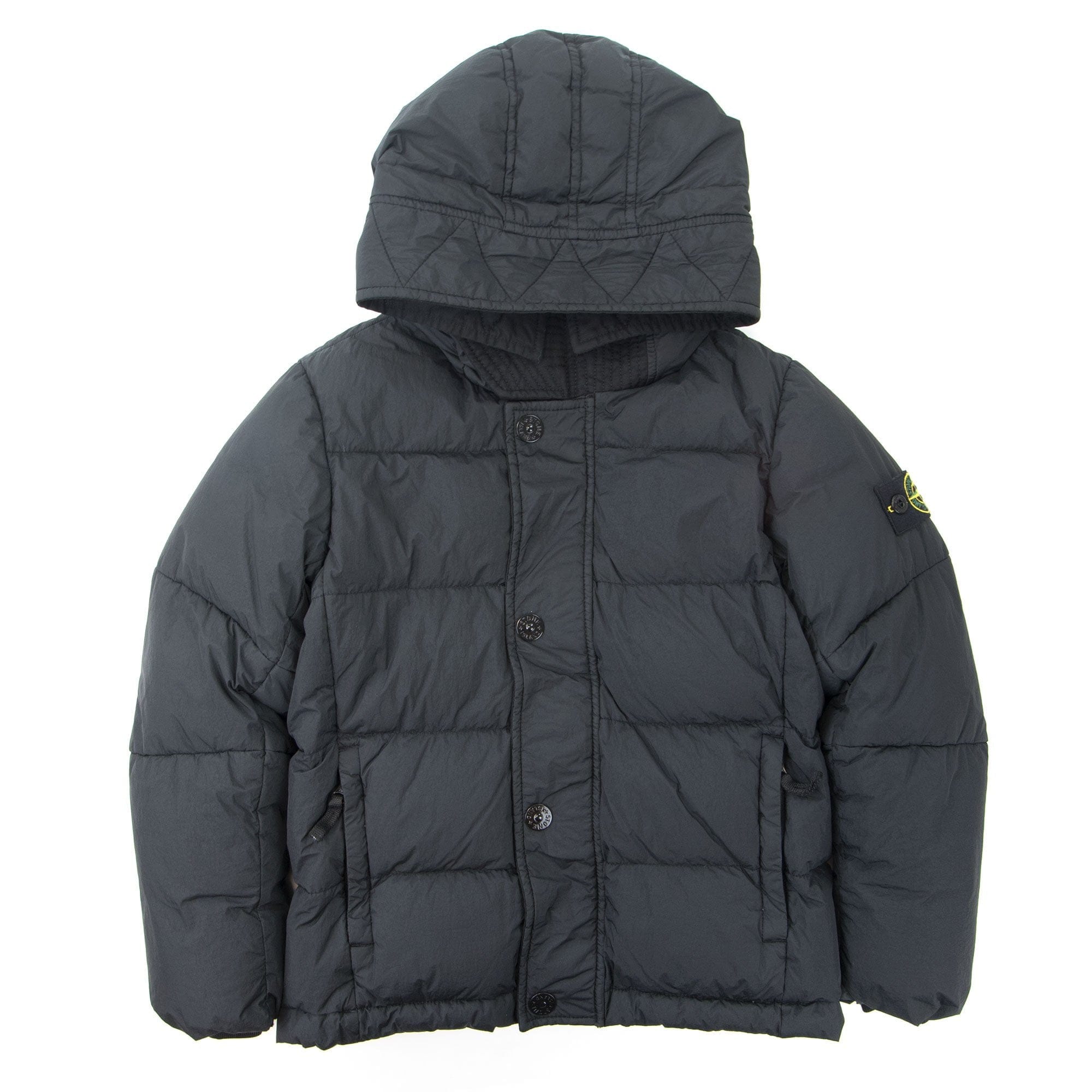 Stone Island Junior Garment Dyed Crinkle Reps Ny Down Jacket Black V0029