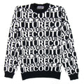 Versace Jeans Couture Front Print Crew Neck Letter Jumper Black/white