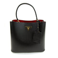 Prada Panier Saffiano Leather Bag Nero/fuoco