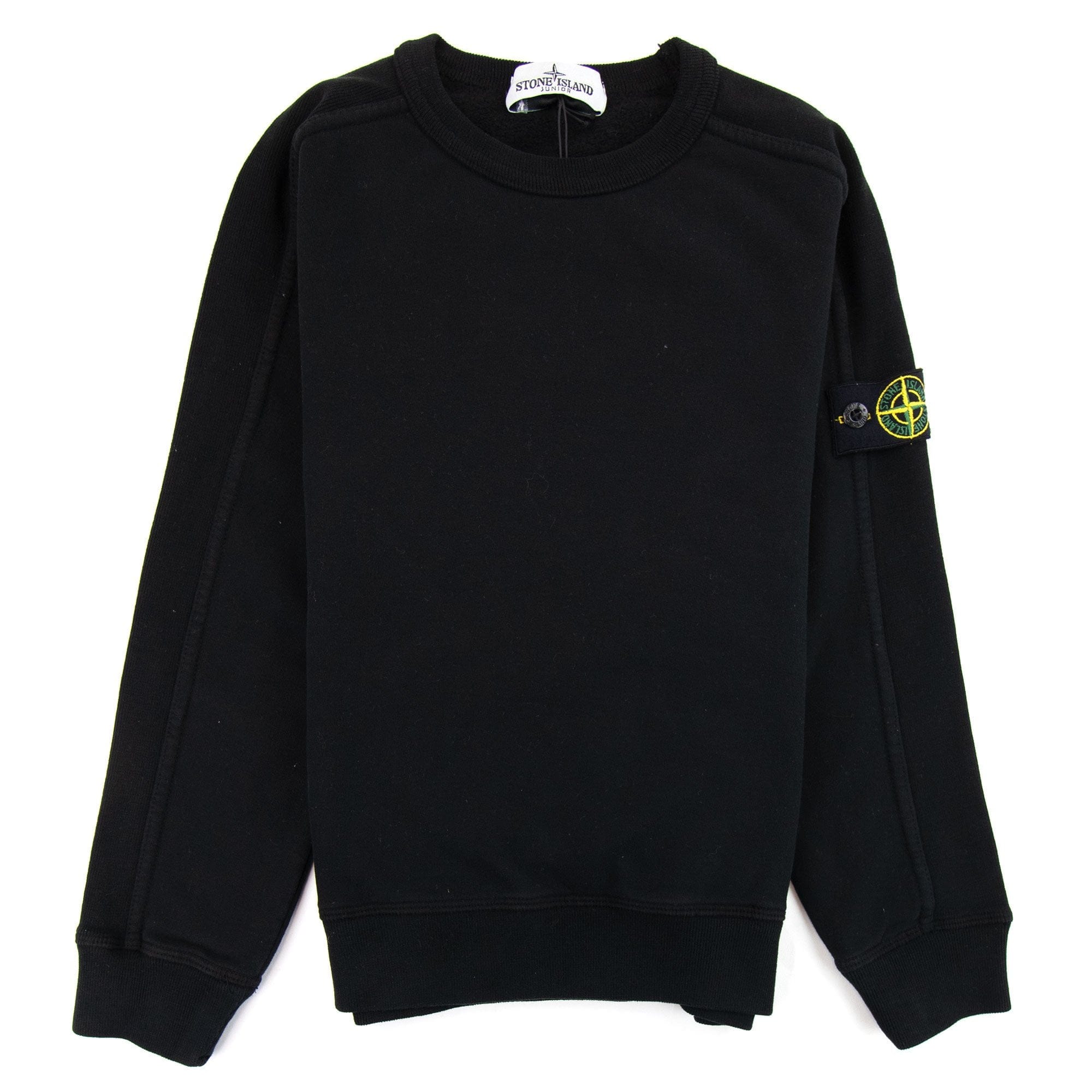 Stone Island Junior Patch Logo Crew Neck Sweatshirt Navy V0020