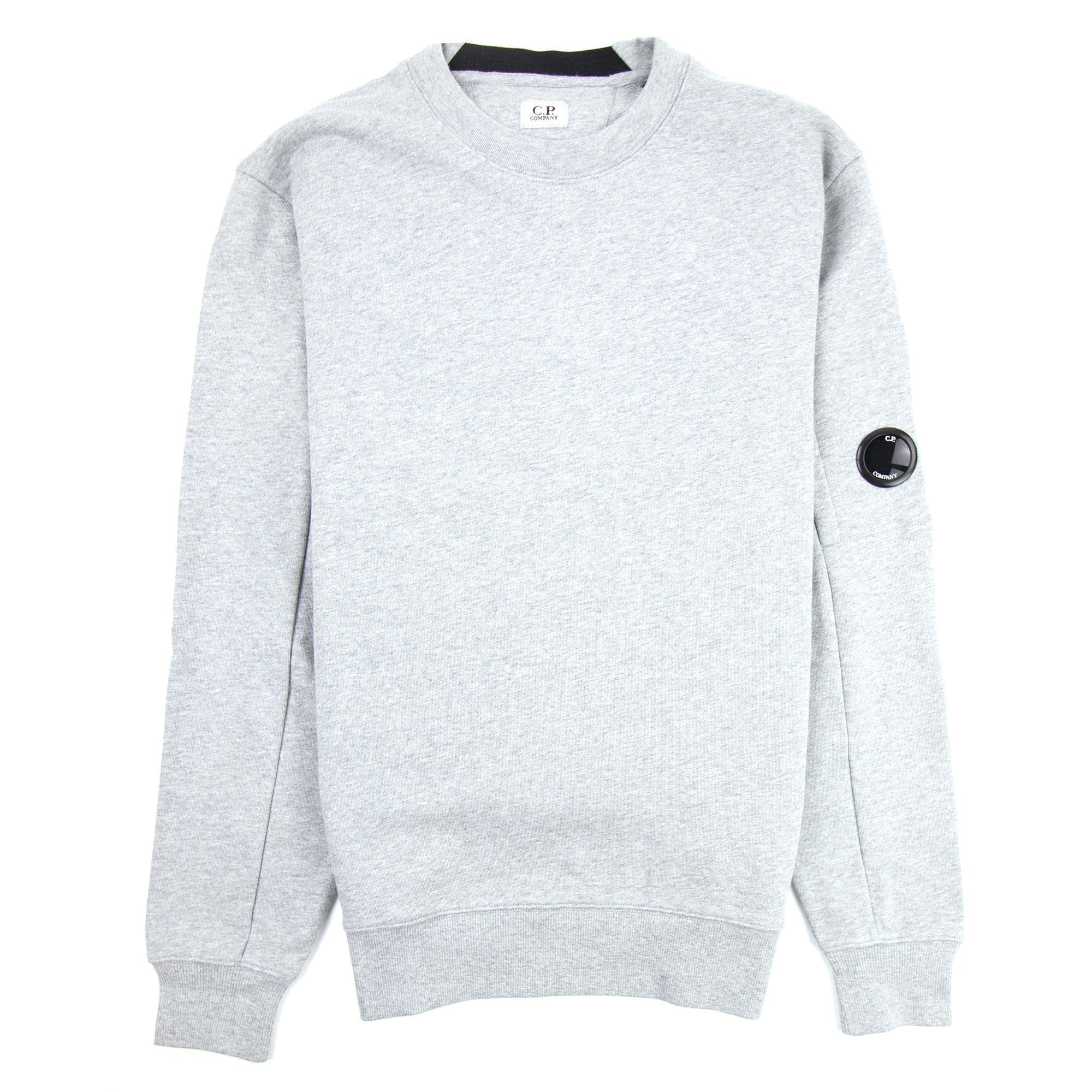 CP Company Diagonal Raised Fleece Lens Crew Sweatshirt Grey M93