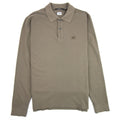 CP Company Piquet Long Sleeve Polo Shirt Regular Fit Dusty Olive 661